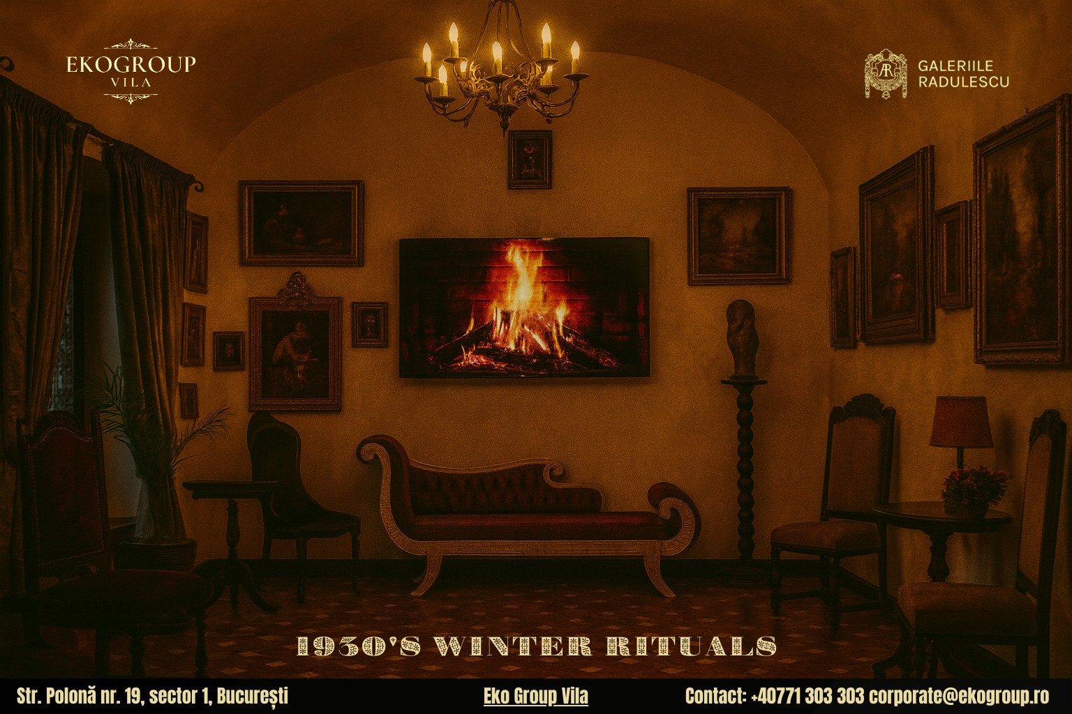 Obiceiuri de iarnă din Bucureștiul regal, revigorate în cadrul expoziției Crăciunul anilor ’30 la Eko Group Vila