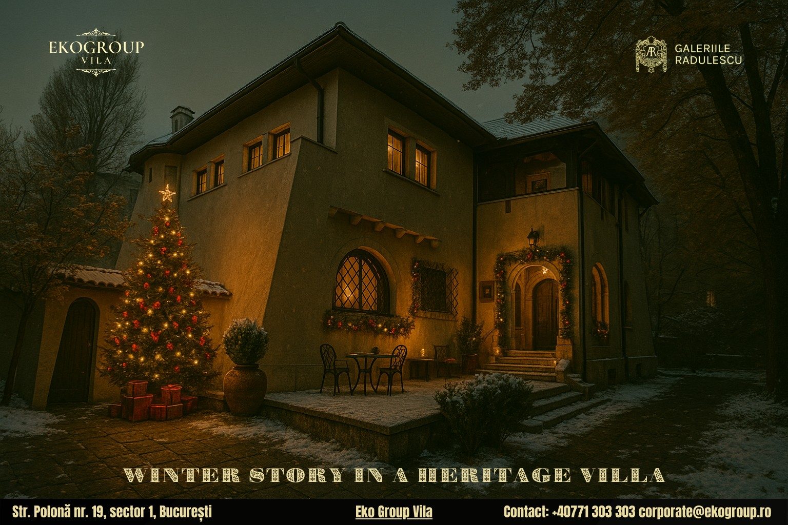 Poveste de Crăciun în eleganta Casa Tătărăscu: Crăciunul anilor ’30 la Eko Group Vila